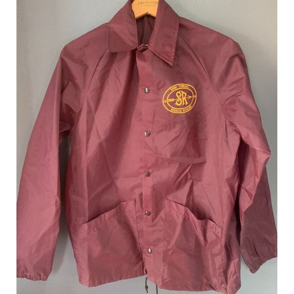 Vintage Southern Railroad Georgia Maroon Size Medium Jacket Windbreaker Norfolk - Picture 1 of 7